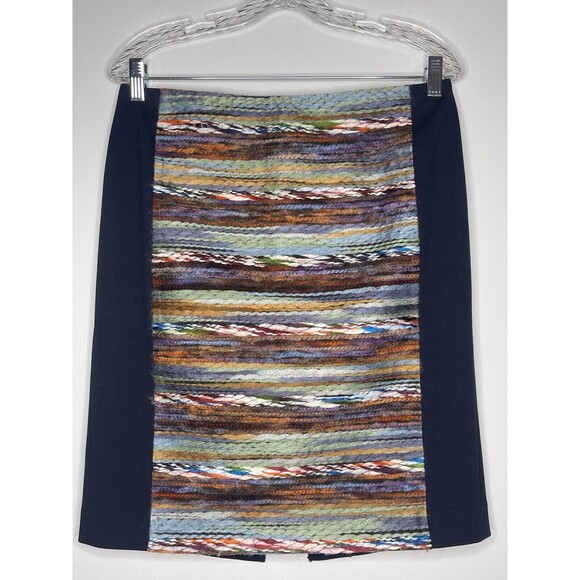 W By Worth Pencil Straight Multicolor Striped Tweed Textured Front Size 6 - Picture 1 of 7